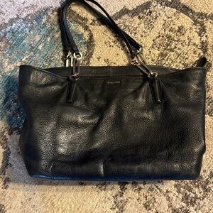 Coach black leather tote